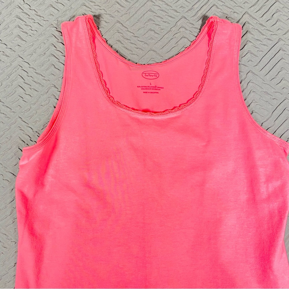 Talbots Pink Cotton Blend Tank Top Size Large